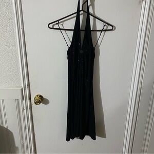 Elegant Black Halter Dress